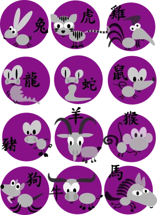 Animals Horoscope Chinese horoscope Stickdatei