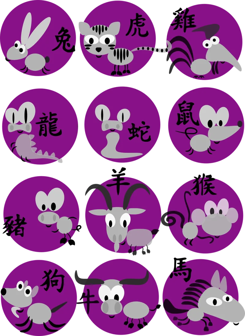 Animals Horoscope Chinese horoscope Stickdatei – Tiere