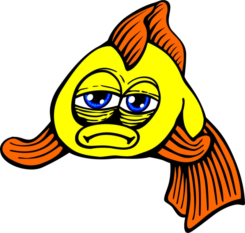 Fish Sad Goldfish Stickdatei – Tiere