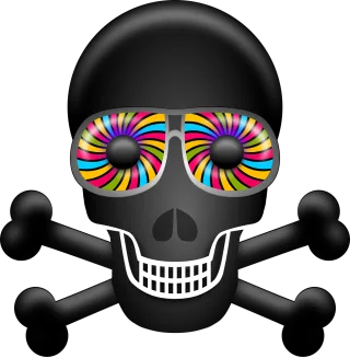 Psychedelic Skull Bones Stickdatei