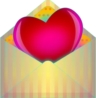 Card Envelope Heart Stickdatei