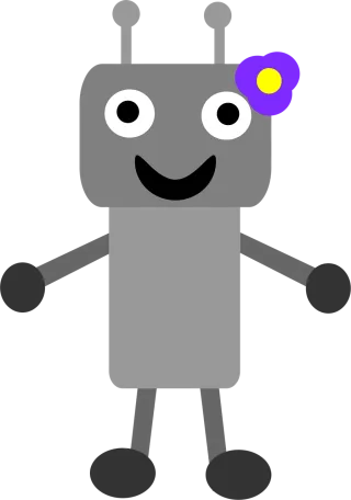 Girl Robot Happy Stickdatei – Kinder