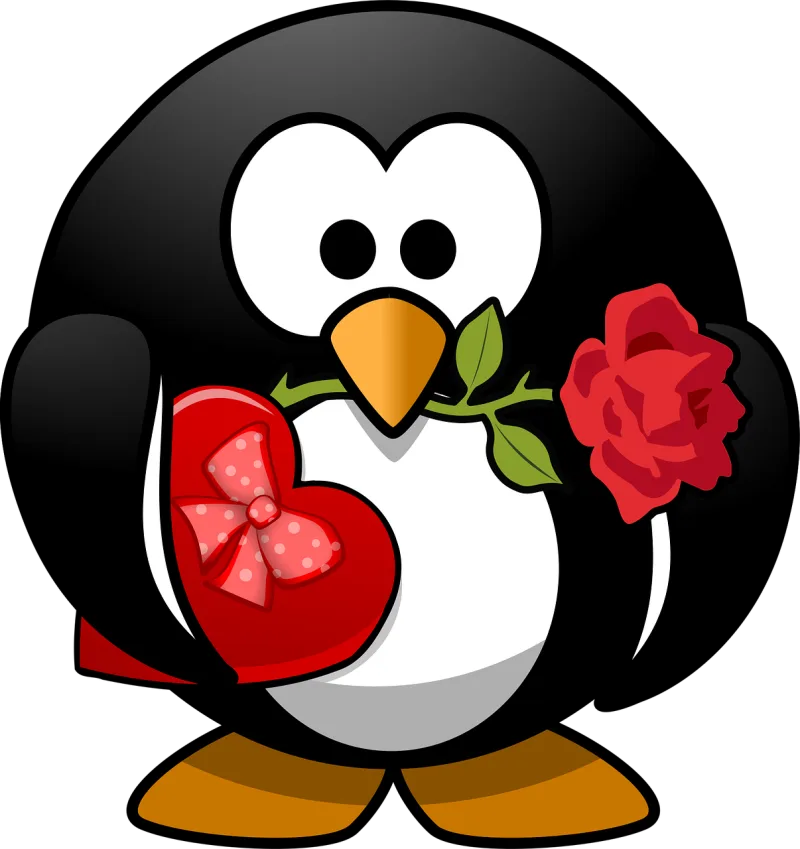 Penguin Nature Flower wallpaper Stickdatei – Herzen & Liebe