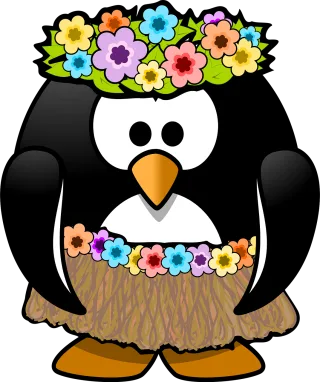 Penguin Hula Tux Stickdatei