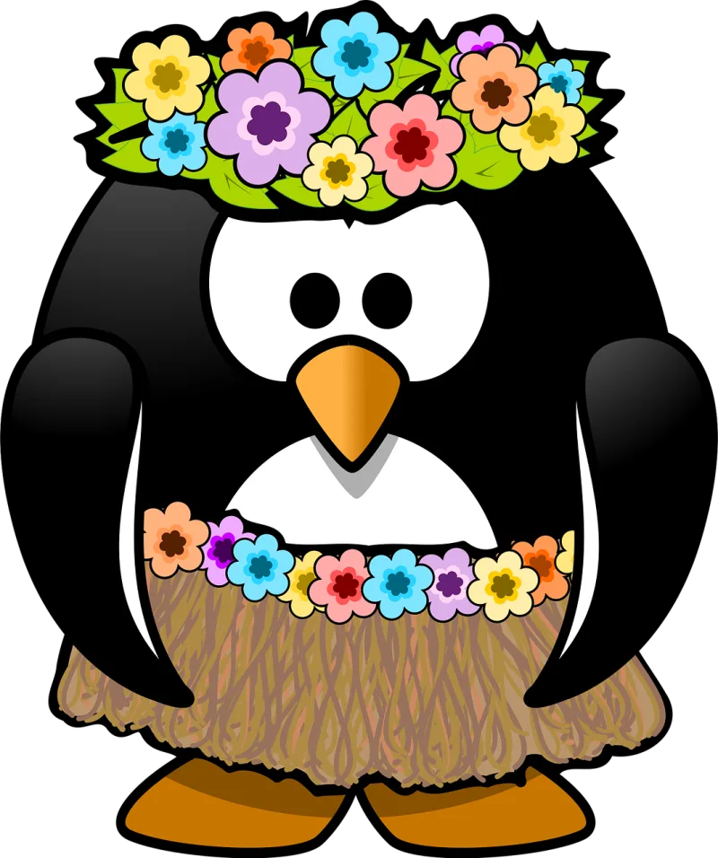 Penguin Hula Tux Stickdatei – Tiere