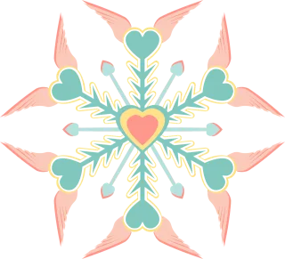Snowflake Heart Wings Stickdatei