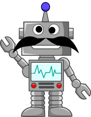 Robot Mustache Science Stickdatei