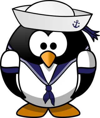 Tux Anchor Animal Stickdatei