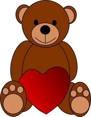 Bear Heart Love Stickdatei