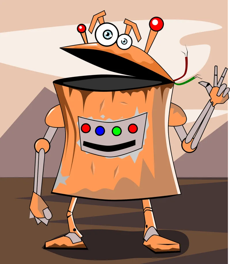 Robot Rusty Old Stickdatei – Kinder