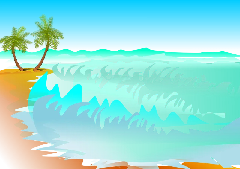 Palm trees Beach Ocean Stickdatei – Sport