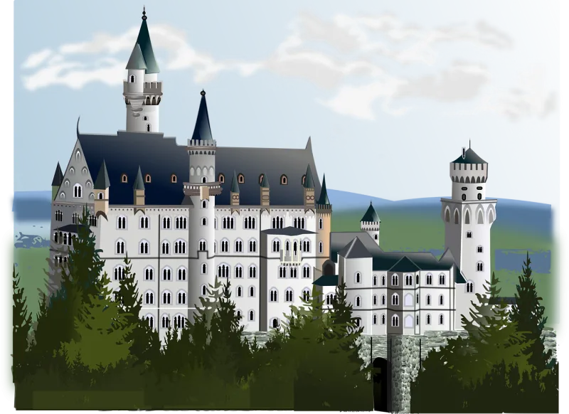 Neuschwanstein Castle Castle neuschwanstein Stickdatei – Kinder