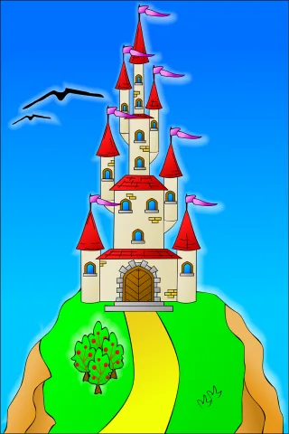 Turrets Castle Fantasy Stickdatei