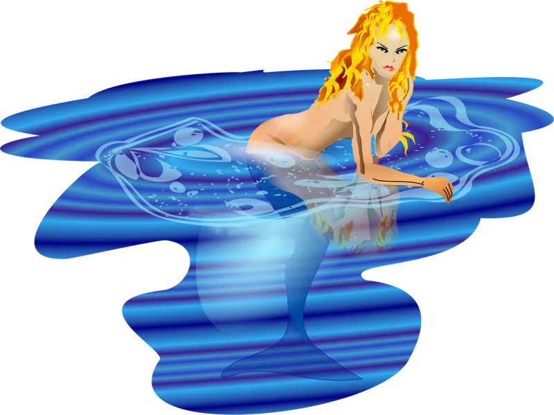 Mermaid Woman Angry Stickdatei – Kinder