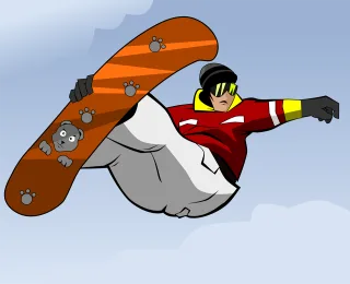 Snowboard Skiing Action Stickdatei