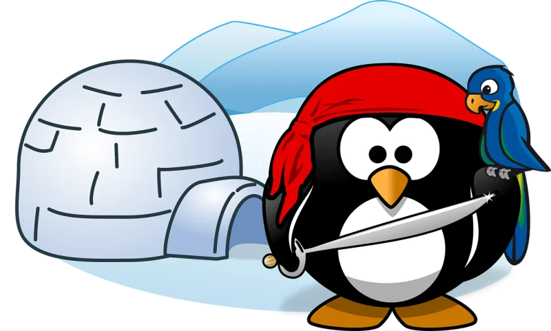 Pirate Tux Animal Stickdatei – Kinder
