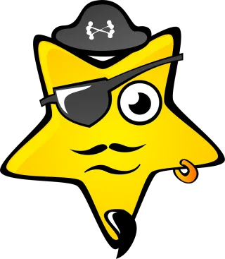 Pirate Star Yellow Stickdatei