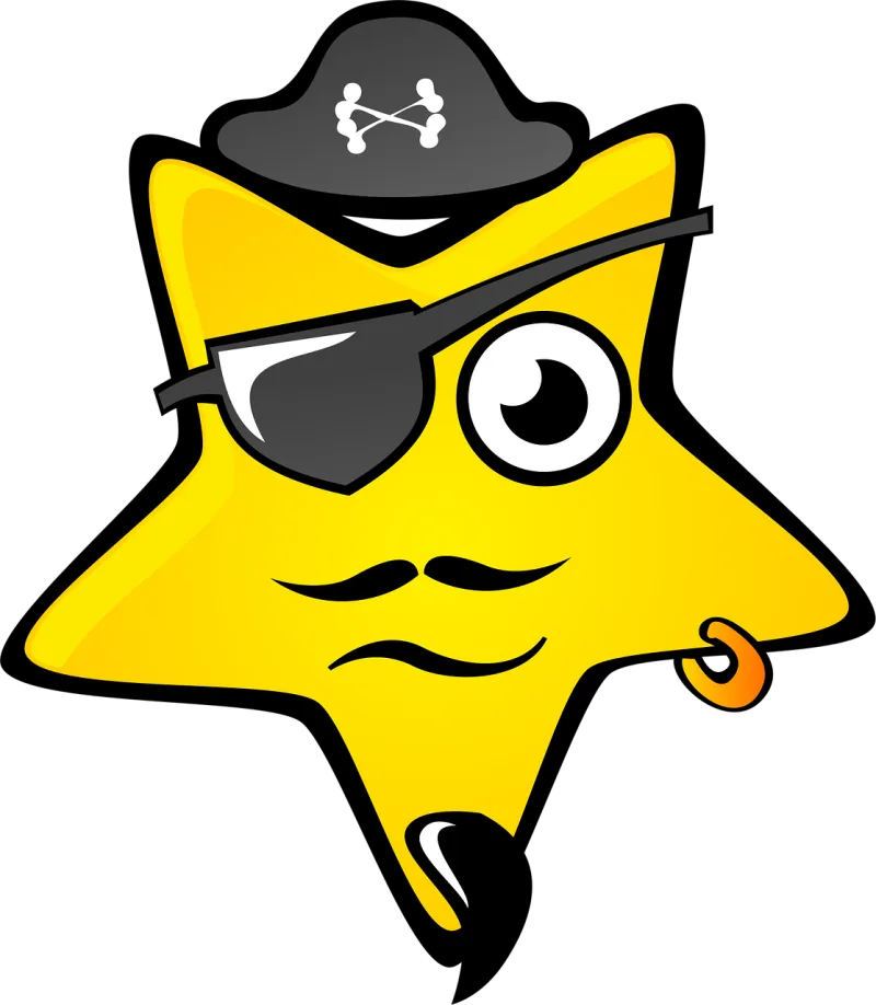 Pirate Star Yellow Stickdatei – Kinder