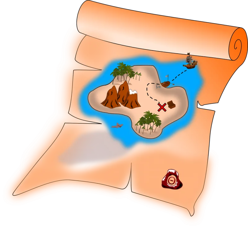 Map Treasure map Treasure Stickdatei – Kinder
