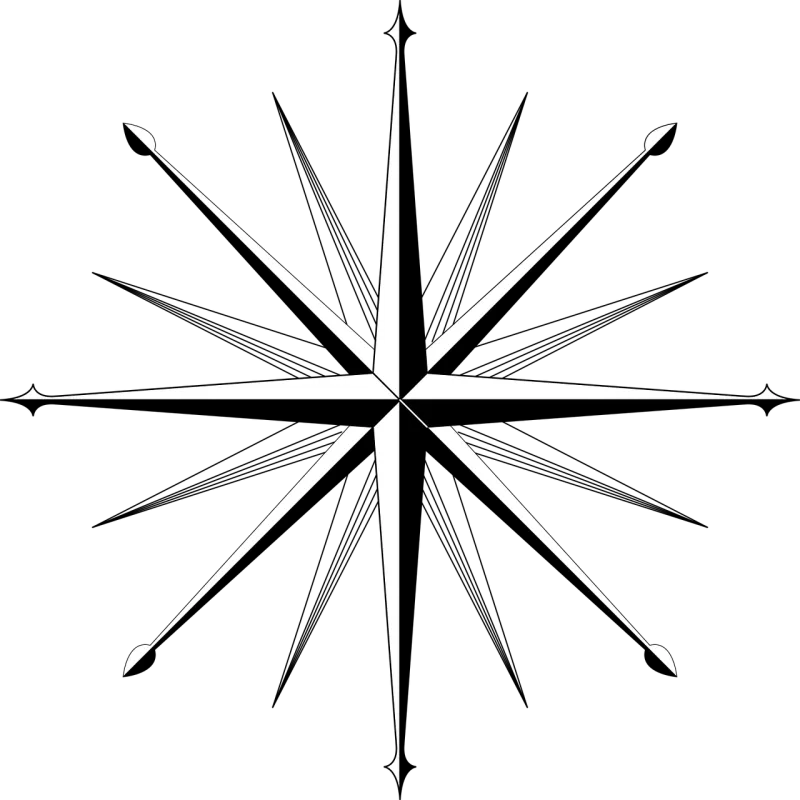 Wind rose Compass Direction Stickdatei – Blumen