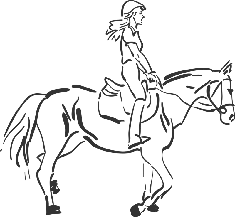 Horse Riding Nature Stickdatei – Tiere