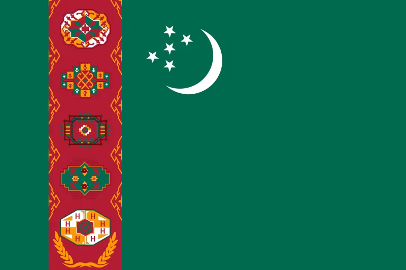 Turkmenistan Flag National flag Stickdatei – Weihnachten