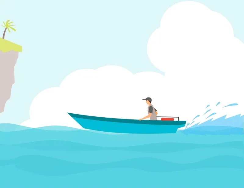 Boat Sea Ocean Stickdatei – Natur