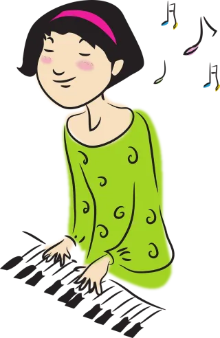 Woman Music Instrument Stickdatei