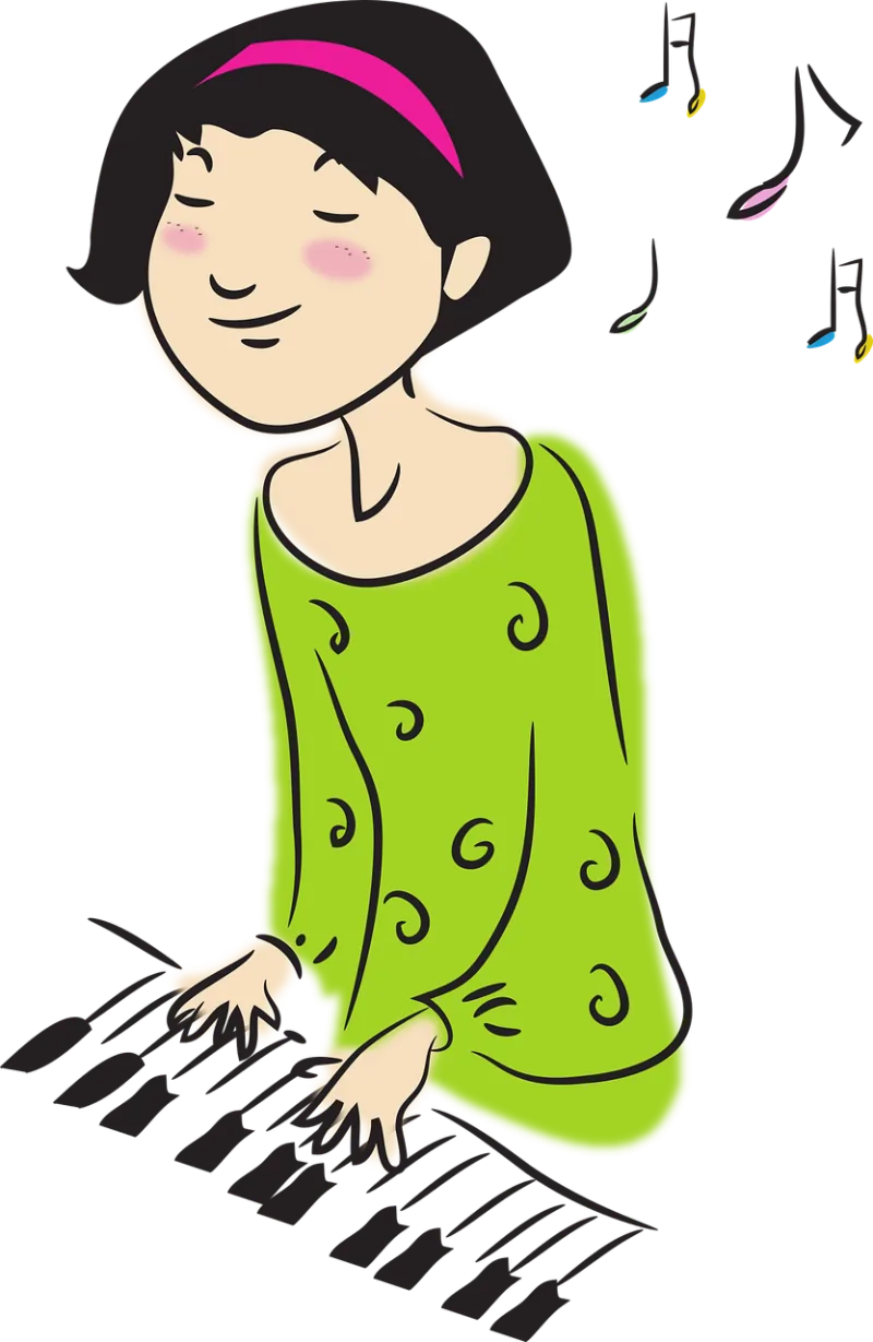 Woman Music Instrument Stickdatei – Musik