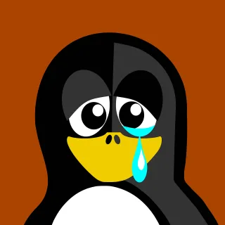 Sad Tux Vector Stickdatei