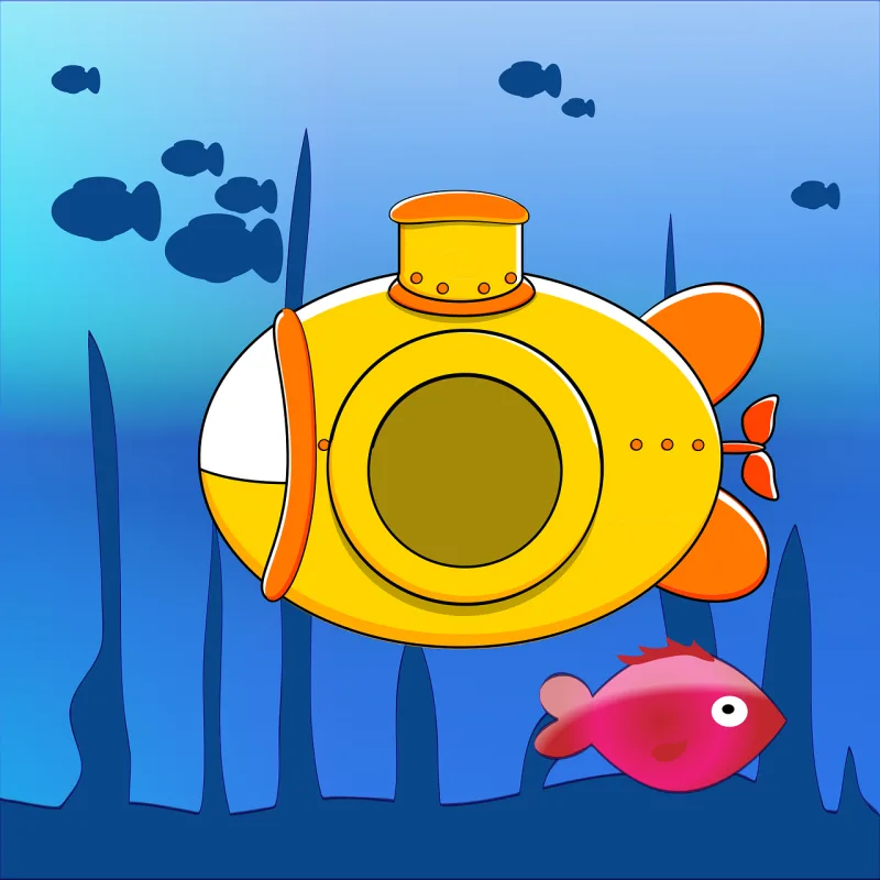 Submarine Yellow Sea Stickdatei – Tiere