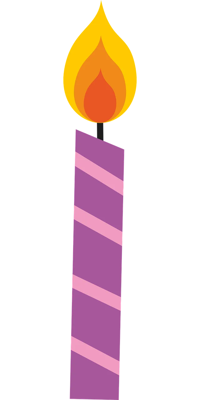 Candle Purple Happy birthday Stickdatei – Essen & Trinken