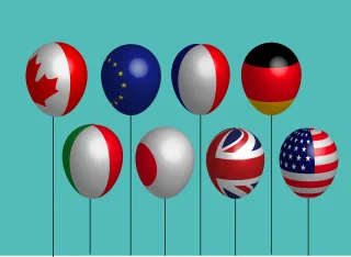 Countries Flag Balloon Stickdatei