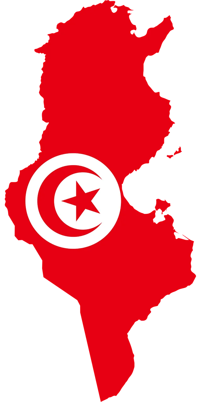 Tunisia Flag Map Stickdatei – Weihnachten