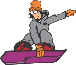 Cartoon Snowboard Sport Stickdatei