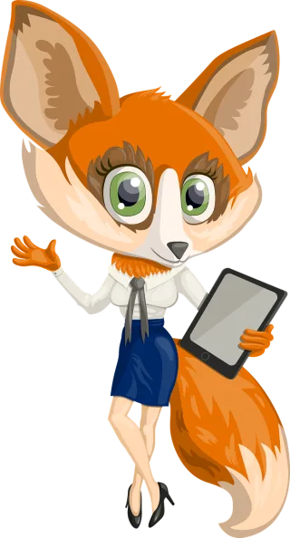 Fox Character Tablet Stickdatei – Tiere