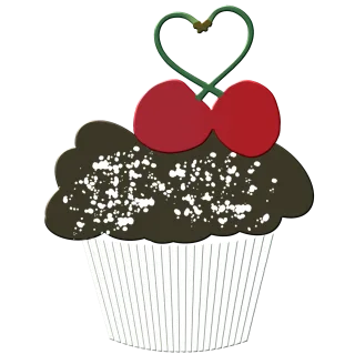 Muffin Fruit Cherry Stickdatei