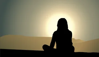 Silhouette Woman Landscape Stickdatei