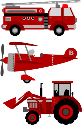 Firetruck Plane Tractor Stickdatei