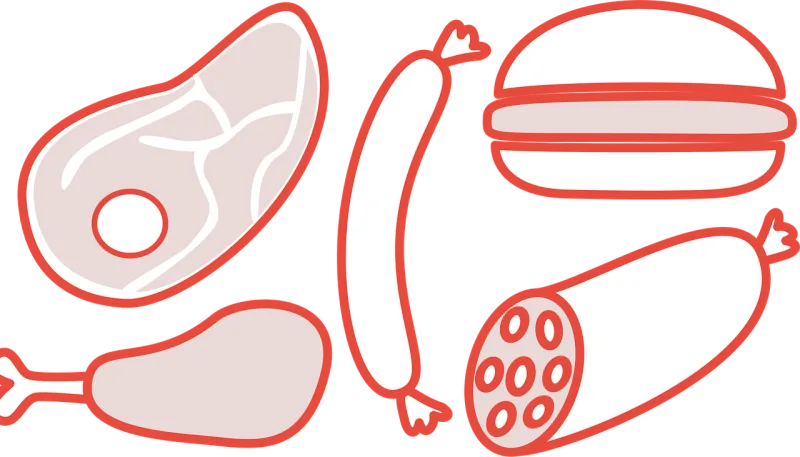 Sausage Hamburger Meat Stickdatei – Essen & Trinken