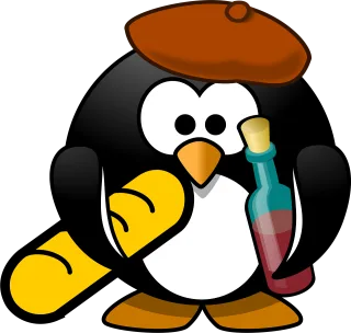 French Penguin Baguette Stickdatei