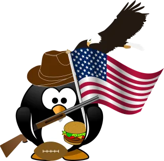 Penguin Flag Eagle Stickdatei