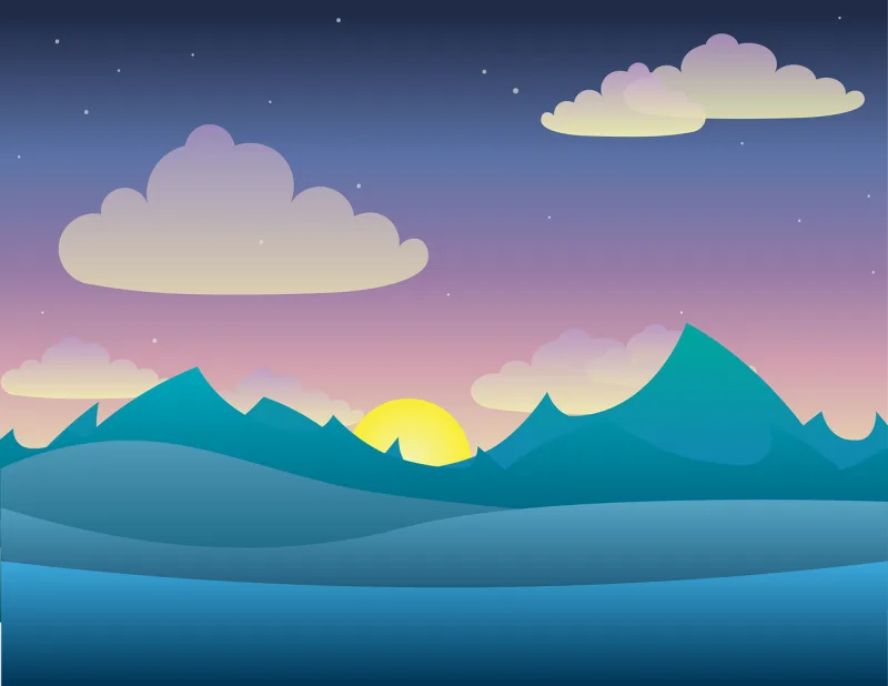 Landscape Twilight Light Stickdatei – Natur