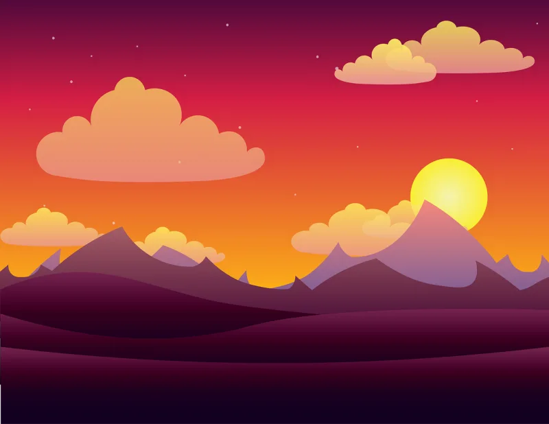 Landscape Twilight Light Stickdatei – Natur