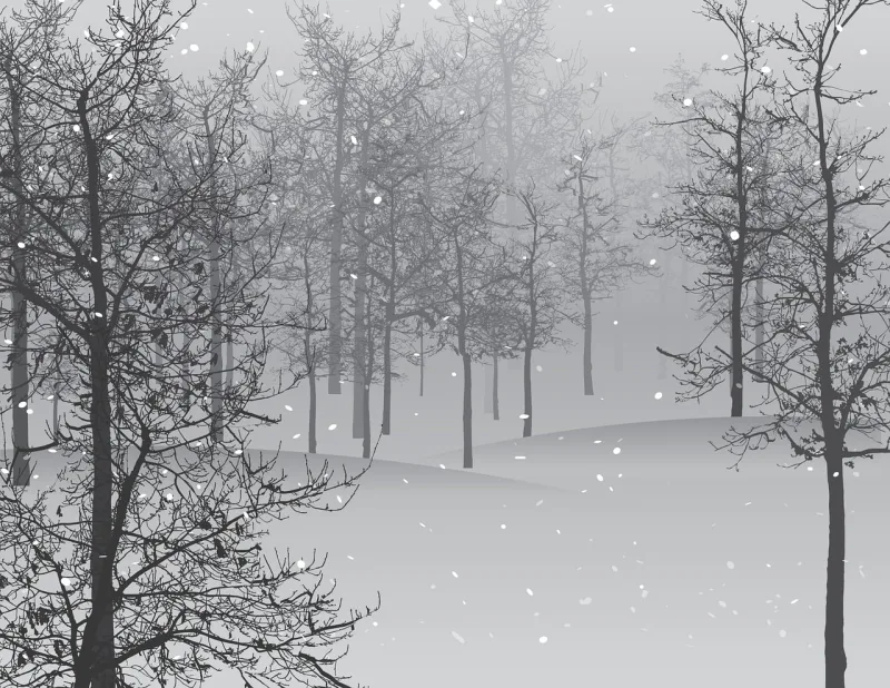 Snow Scene Trees Stickdatei – Weihnachten