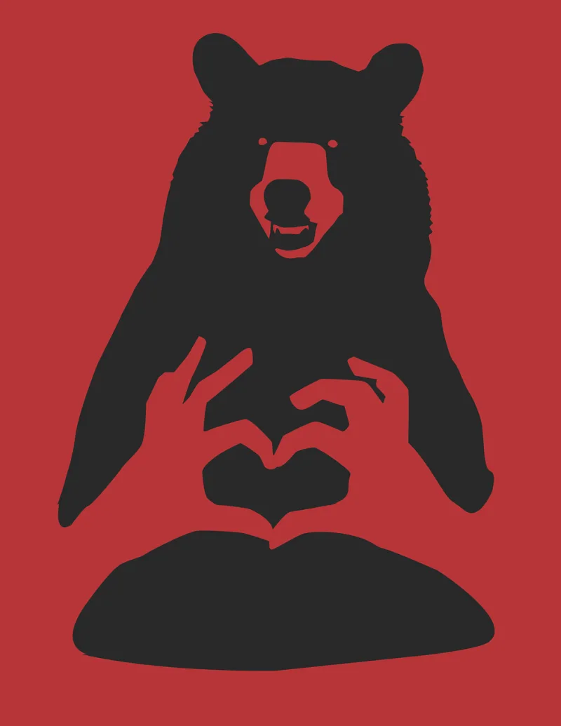 Bear Red Black Stickdatei – Kinder