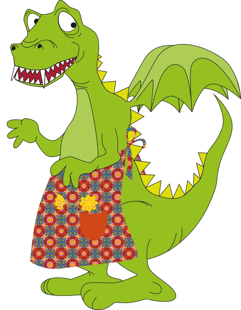 Dinosaur Green Reptile Stickdatei – Kinder