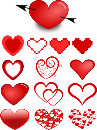 Heart Hearts Collection of hearts Stickdatei