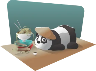Panda Character Chinese Stickdatei