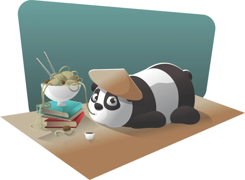 Panda Character Chinese Stickdatei – Tiere